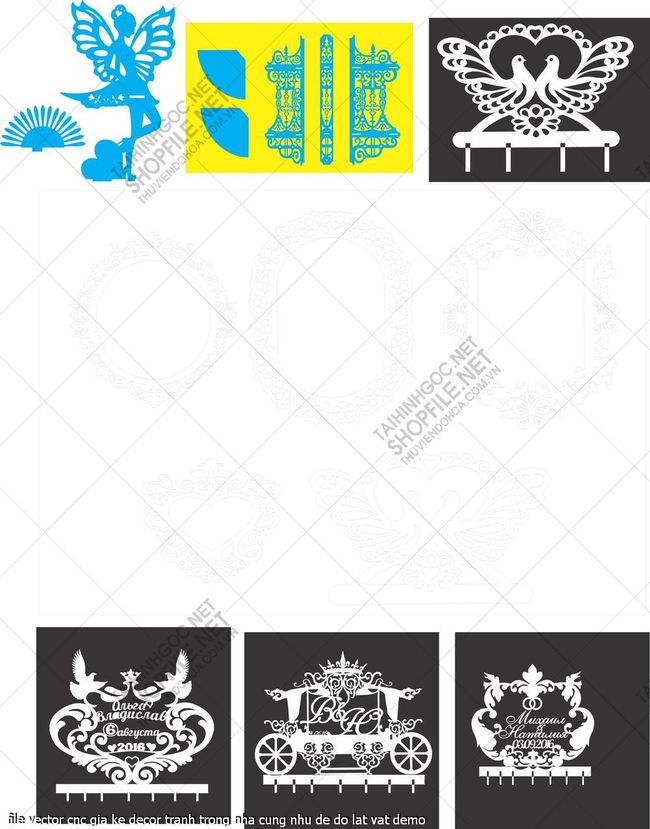 file vector cnc gia ke decor tranh trong nha cung nhu de do lat vat